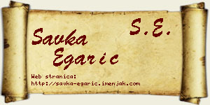 Savka Egarić vizit kartica
